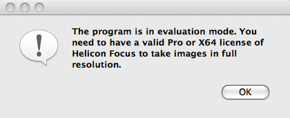 Message from Helicon Remote