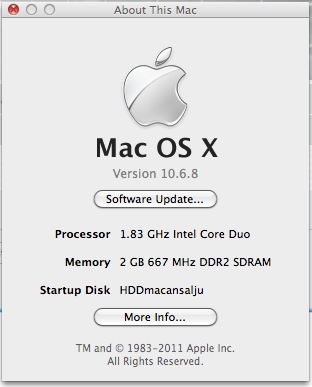 32-bit osx 10.6.8 (snow leopard)